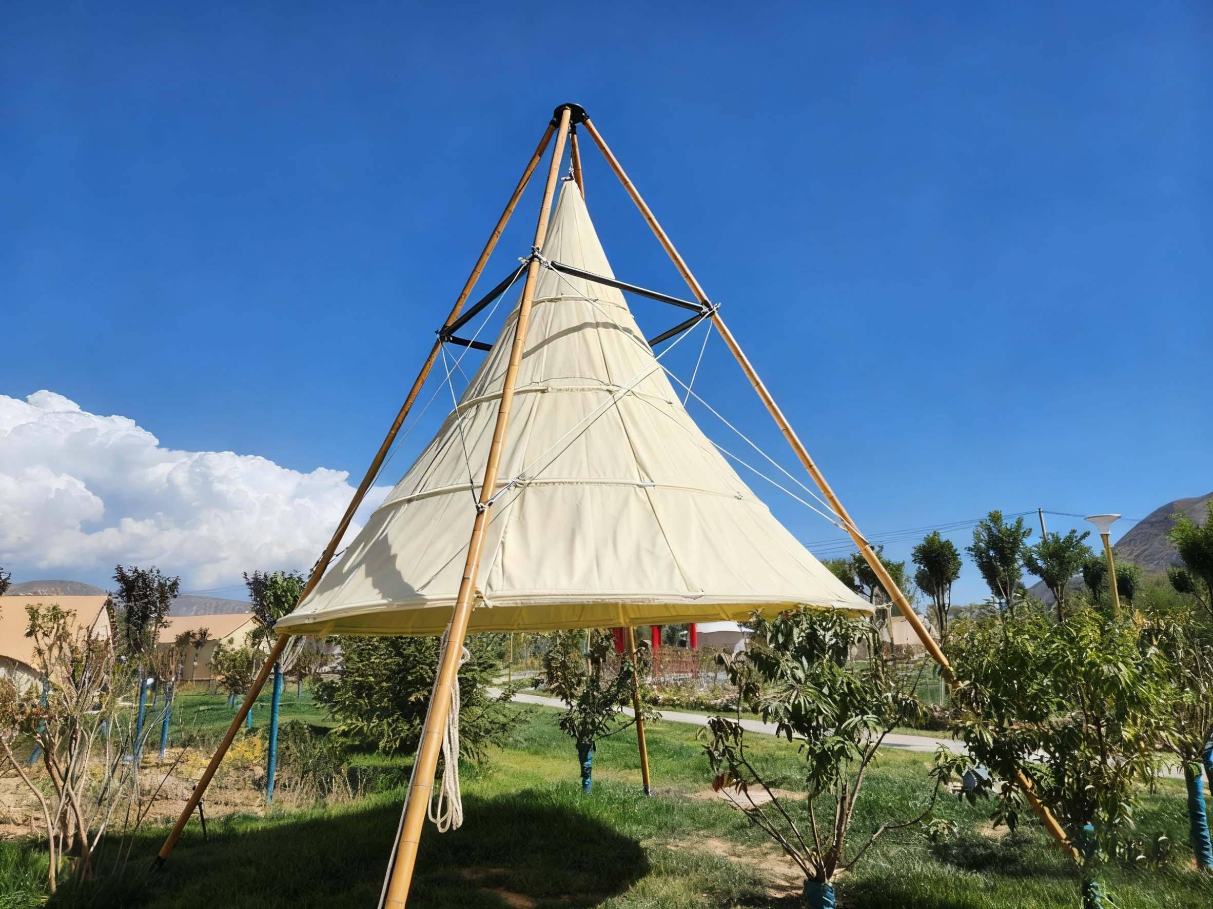 钟形营地帐篷源头厂家适配户外露营景区住宿商业活动多场景需求冰球突破网站佛山好来居金属结构房屋有限公司：轻奢度假住宿(图3)